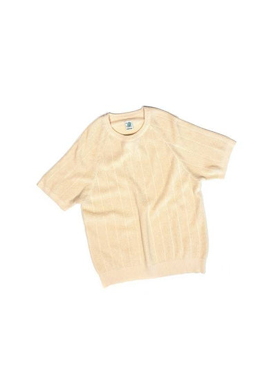 Men's Waffle Raglan Short Sleeve Knit Beige - IOEDLE - BALAAN 2