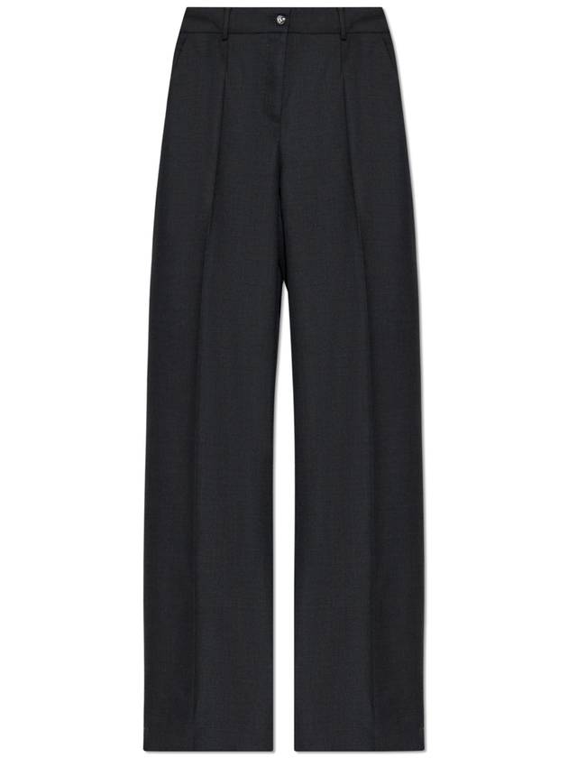 Dolce & Gabbana Wool Trousers With Creases, Women's, Grey - DOLCE&GABBANA - BALAAN 1