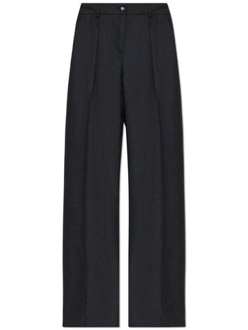 Dolce & Gabbana Wool Trousers With Creases, Women's, Grey - DOLCE&GABBANA - BALAAN 1