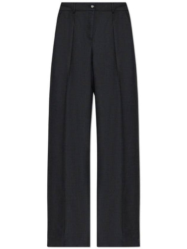 Dolce & Gabbana Wool Trousers With Creases, Women's, Grey - DOLCE&GABBANA - BALAAN 1