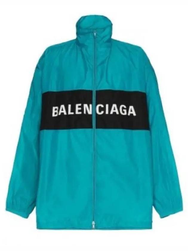 Logo Print Nylon Windbreaker Blue - BALENCIAGA - BALAAN 2