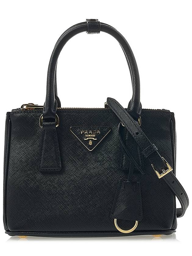 Galleria Saffiano Leather Mini Tote Bag Black - PRADA - BALAAN 2