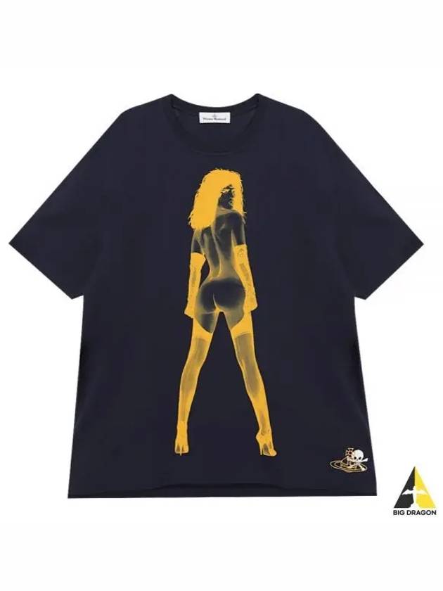 Oversized Pin-Up Short Sleeve T-shirt Navy - VIVIENNE WESTWOOD - BALAAN 2