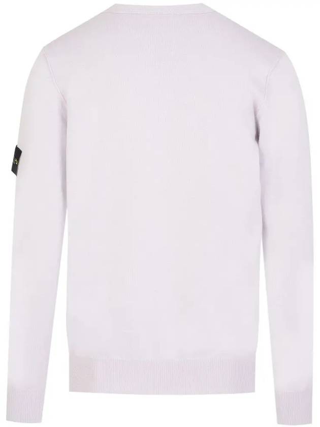 Wappen Patch Crew Neck Soft Cotton Knit Top Pastel Pink - STONE ISLAND - BALAAN 4