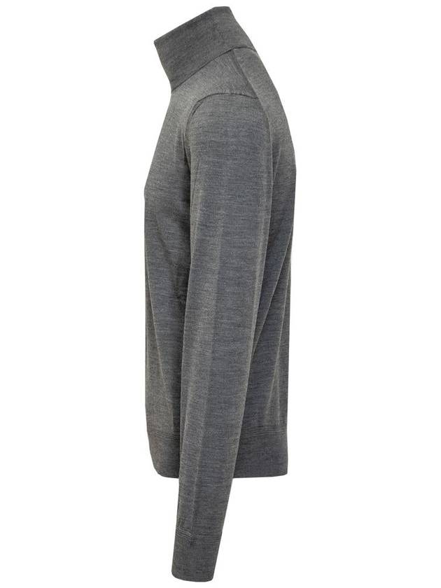 Fine Wool Pullover Turtleneck Grey - TOM FORD - BALAAN 4