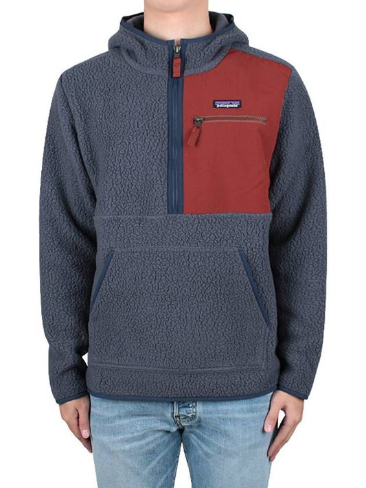 Men's Retro Filet Fleece Hooded Jacket Blue - PATAGONIA - 2