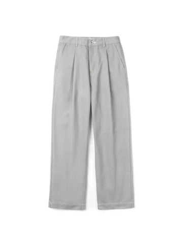 Florence Half Banding One Tuck Denim Wide Pants Grey - INDUST - BALAAN 1