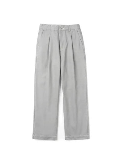 Florence Half Banding One Tuck Denim Wide Pants Grey - INDUST - BALAAN 2