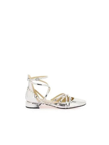 CELESTIA metallic strap flat shoes 25 AXH SILVS - JIMMY CHOO - BALAAN 1