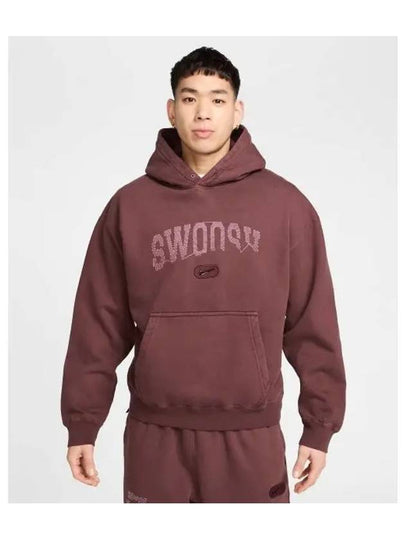 Solo Swoosh Fleece Hoodie Burgundy Crush - NIKE - BALAAN 2