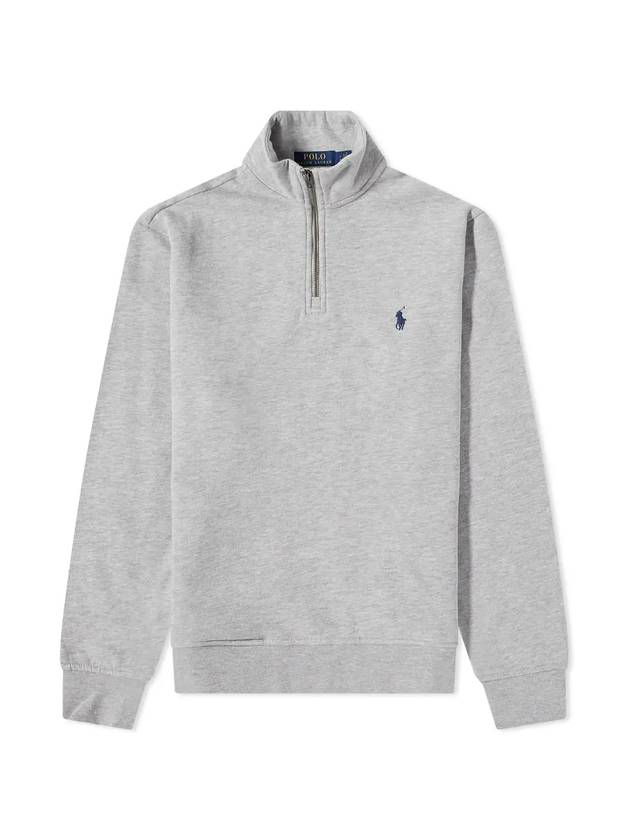 Embroidery Zipper High Neck Fleece Sweatshirt Grey - POLO RALPH LAUREN - BALAAN 1