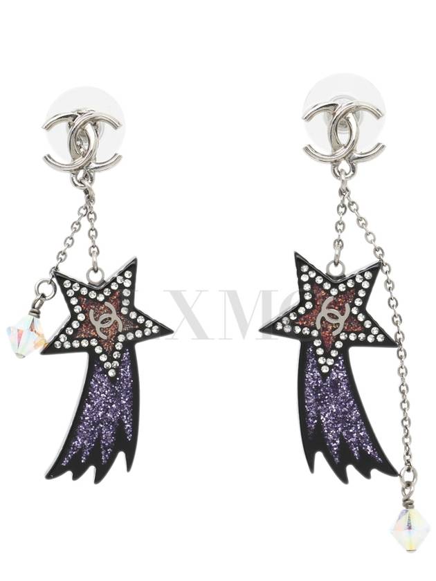 Long Earrings Shooting Star Resin CC Logo Dangle - CHANEL - BALAAN 1