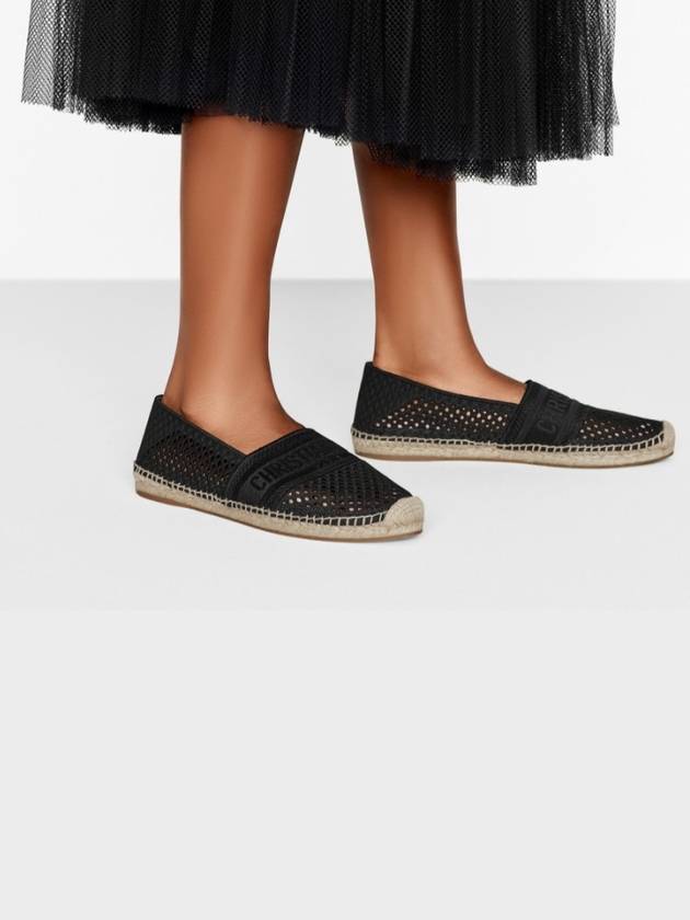 Granville Mesh Embroidery Logo Espadrille Slip-Ons Black - DIOR - BALAAN 8