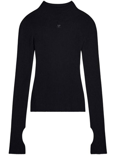 Courrèges Black Ribbed Jumper - COURREGES - BALAAN 1