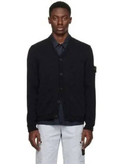 Wappen V Neck Cotton Knit Cardigan Navy - STONE ISLAND - BALAAN 2