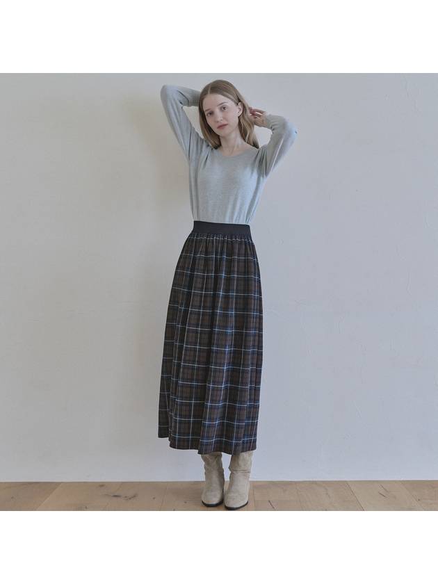 Tartan Check Pleated Maxi Skirt BROWN - AVANT-G - BALAAN 7