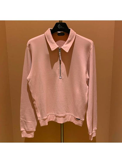 Zipper Long Sleeve T-Shirt Pink - TOM FORD - BALAAN 2