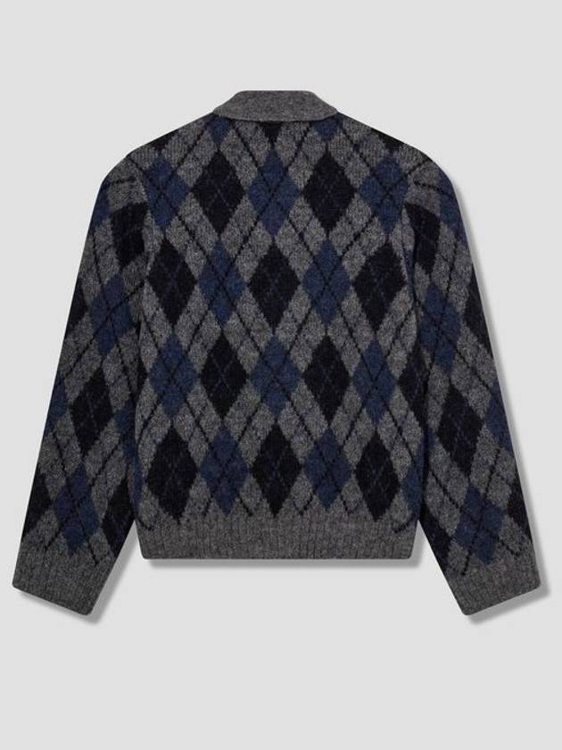 Evening Polo Argyle Cardigan Grigio - OUR LEGACY - BALAAN 3