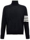 Fine merino wool 4 bar relaxed fit turtleneck - THOM BROWNE - BALAAN 1