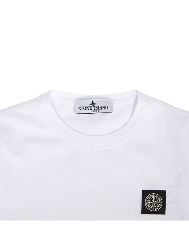 Kids Logo Patch Short Sleeve T-Shirt White - STONE ISLAND - BALAAN 4