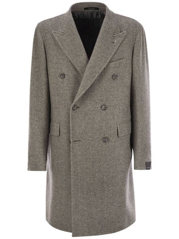 Herringbone coat in virgin wool and cashmere - TAGLIATORE - BALAAN 1