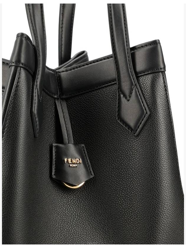 Origami Medium Leather Tote Bag Black - FENDI - BALAAN 6