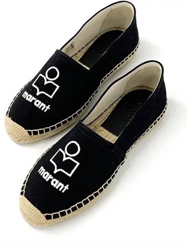 Canae Embroidered Logo Canvas Espadrilles Black - ISABEL MARANT - BALAAN 4