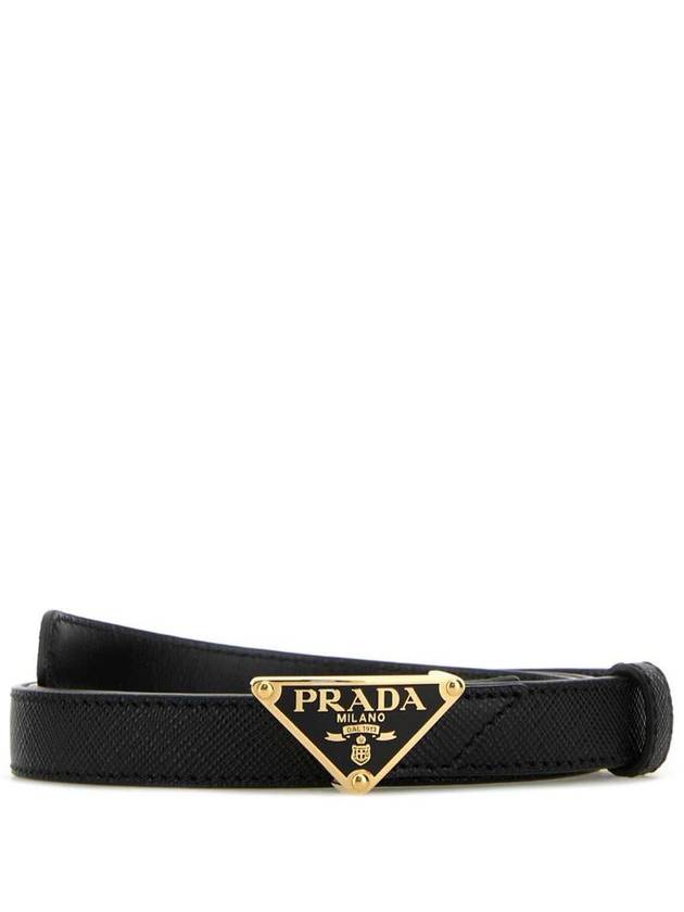 Saffiano Leather Belt Black - PRADA - BALAAN 2