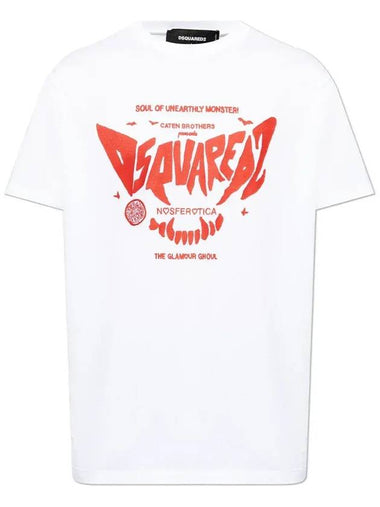 Logo Print Crew Neck T-Shirt S74GD1329S23009_100 - DSQUARED2 - BALAAN 1