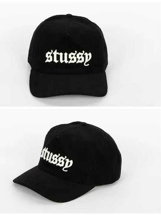 1311137 C 0001 BLACK Corduroy OE Cap - STUSSY - BALAAN 2