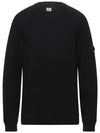 Men's Lambs Wool Crew Neck Knit Top Black - CP COMPANY - BALAAN.