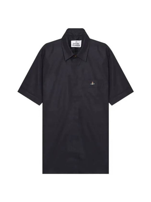 Men's Logo Classic Short Sleeve Shirt Black - VIVIENNE WESTWOOD - BALAAN 1