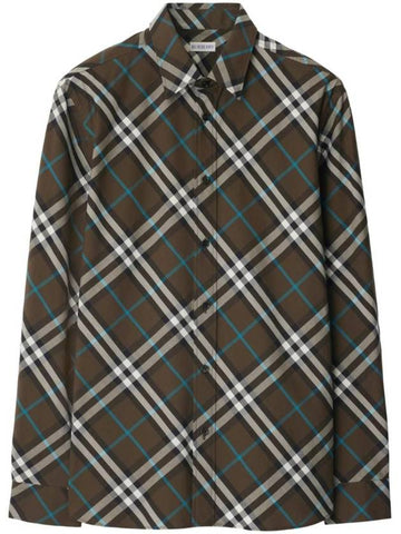 Check Cotton Long-Sleeve Shirt Snug - BURBERRY - BALAAN 1