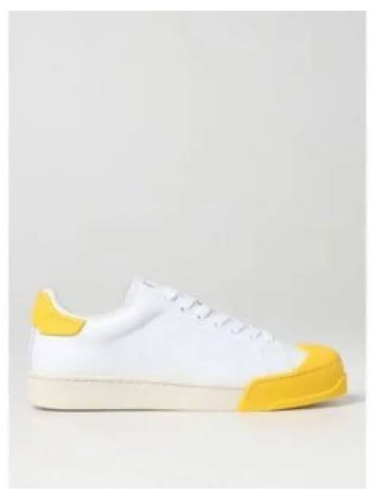 Dada Bumper Leather Low Top Sneakers Lily White Yellow - MARNI - BALAAN 2