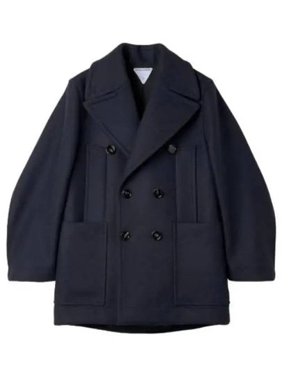 Wool Double Coat Navy - BOTTEGA VENETA - BALAAN 2