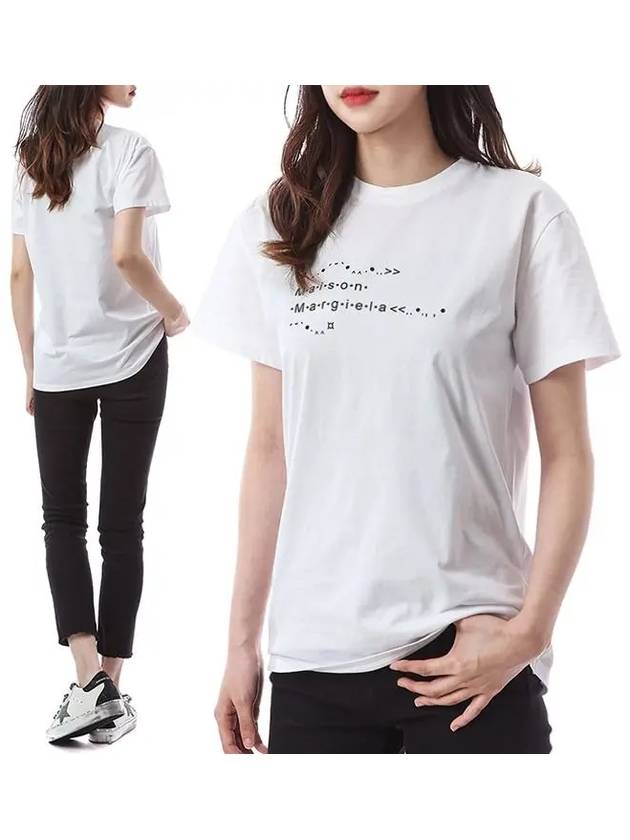 Women's Emoji Logo Font Generator Short Sleeve T-Shirt White - MAISON MARGIELA - BALAAN 2