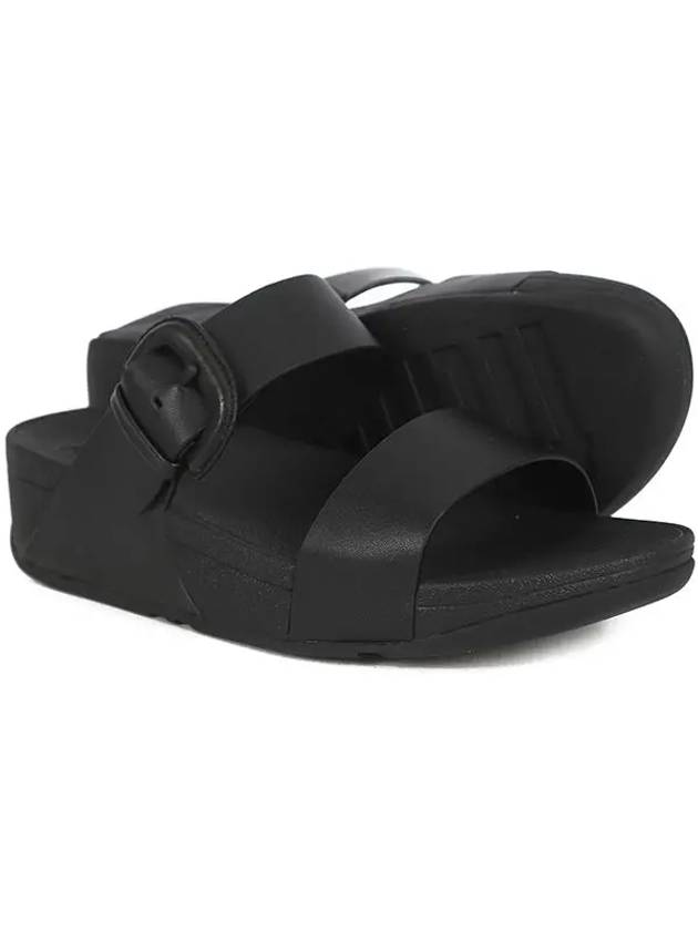 Lulu Covered Back Strap Buckle Leather Sandals Black - FITFLOP - BALAAN 3