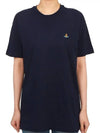 ORB Logo Cotton Short Sleeve T-Shirt Navy - VIVIENNE WESTWOOD - BALAAN 3