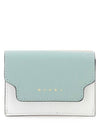 Saffiano Color Block Tri-Fold Half Wallet Blue - MARNI - BALAAN 2