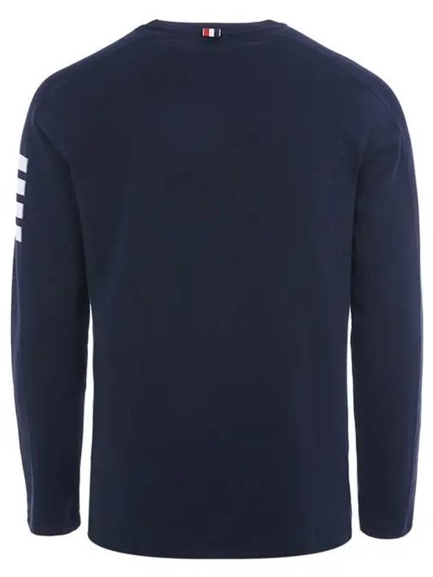 4-Bar Striped Cotton Long Sleeve T-Shirt Navy - THOM BROWNE - BALAAN 6