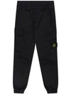 Stretch Cotton Tela Paracadute Cargo Straight Pants Black - STONE ISLAND - BALAAN 2