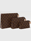 Trio Toilet Monogram Coated Canvas Pouch Bag Brown - LOUIS VUITTON - BALAAN 5