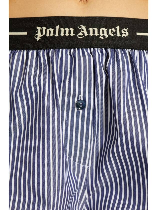 Palm Angels Striped Pattern Shorts, Women's, Blue - PALM ANGELS - BALAAN 5