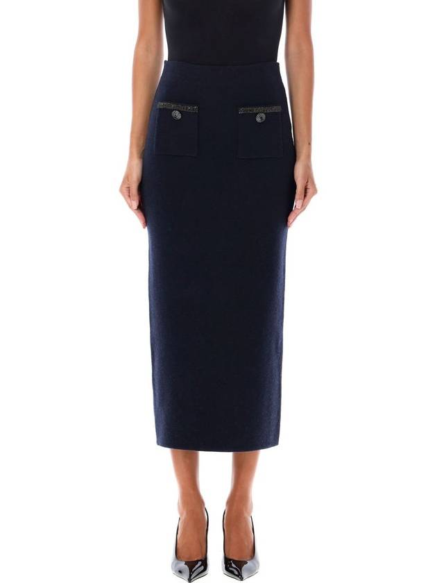 Self-Portrait Compact Wool Midi Skirt - SELF PORTRAIT - BALAAN 1