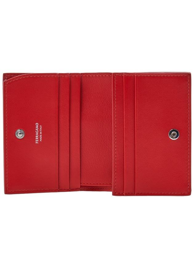 Women's Gancini Compact Bicycle Wallet 22 0627 FLAME RED 0770858 - SALVATORE FERRAGAMO - BALAAN 10