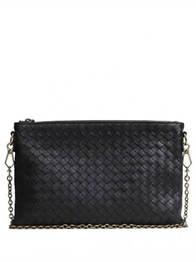 Nero Intrecciato Nappa Chain Document Case Bag Women s Cross - BOTTEGA VENETA - BALAAN 1