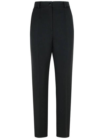 Dolce & Gabbana Black Silk Blend Trousers - DOLCE&GABBANA - BALAAN 1