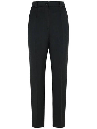 Dolce & Gabbana Black Silk Blend Trousers - DOLCE&GABBANA - BALAAN 1