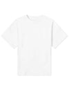 Satin Label Oversized Fit Short Sleeve T-Shirt White - AMI - BALAAN 1