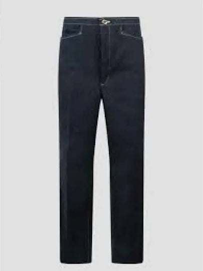 Selvedge Denim Track Stitch Backstrap Straight Pants Navy - THOM BROWNE - BALAAN 2